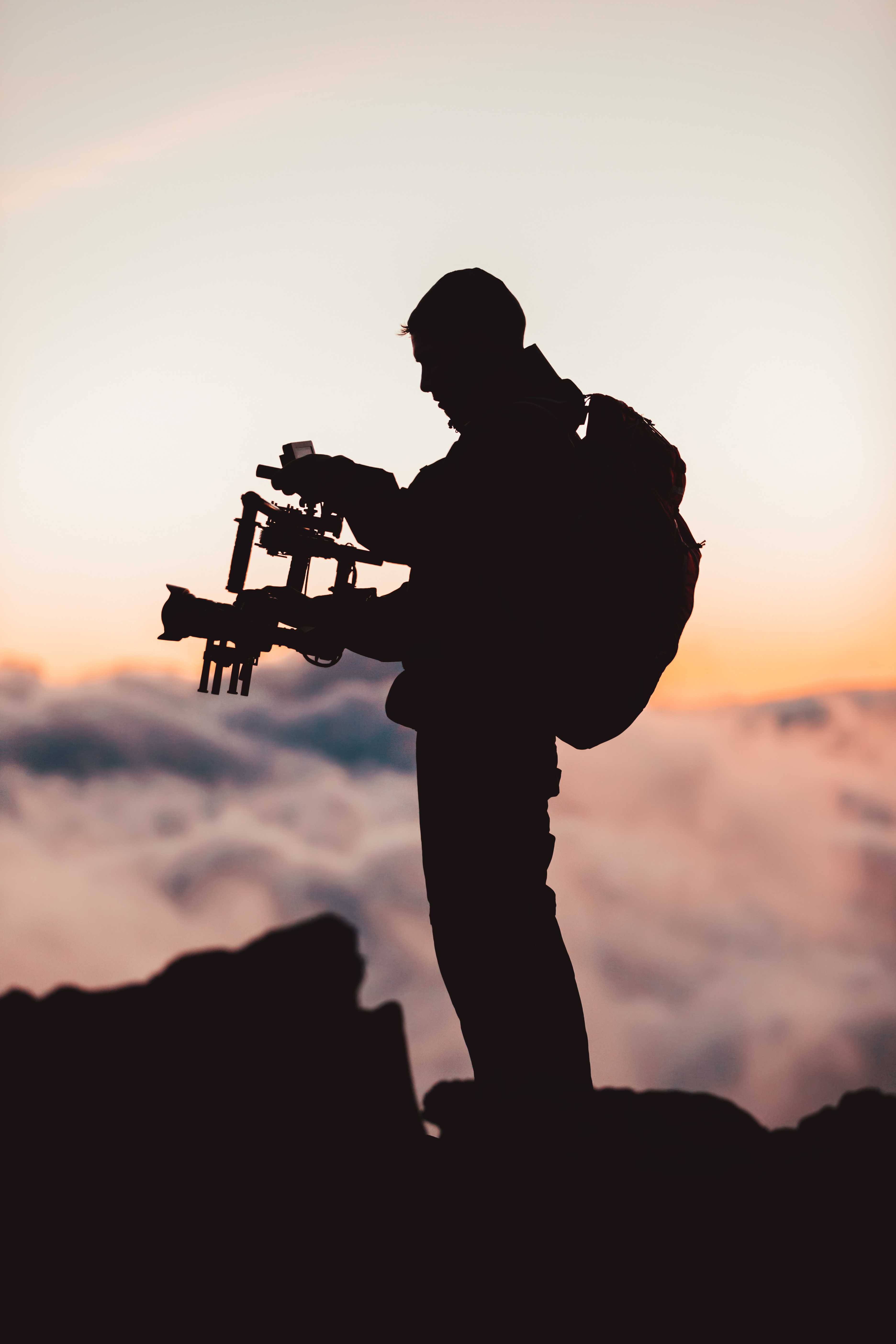 Videographer on Mountain